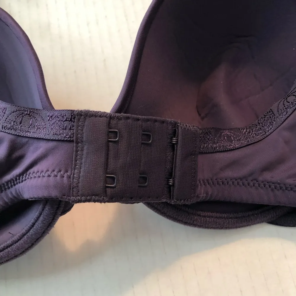 Natori Bra Lace Body Underwire Bra in Purple Sz 34C GUC Lace Floral Straps - Image 6