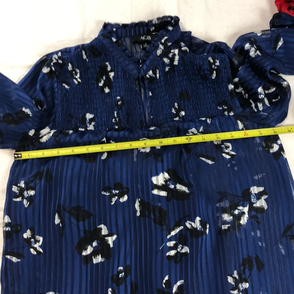 AGB Blue And White Floral Blouse S - Image 7