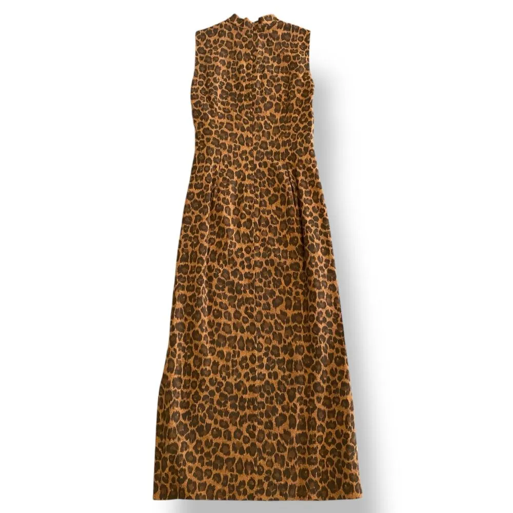 David Warren Vintage Y2K Cheetah Print Sleeveless Maxi Long Formal Dress Size 12 Brown - Image 6