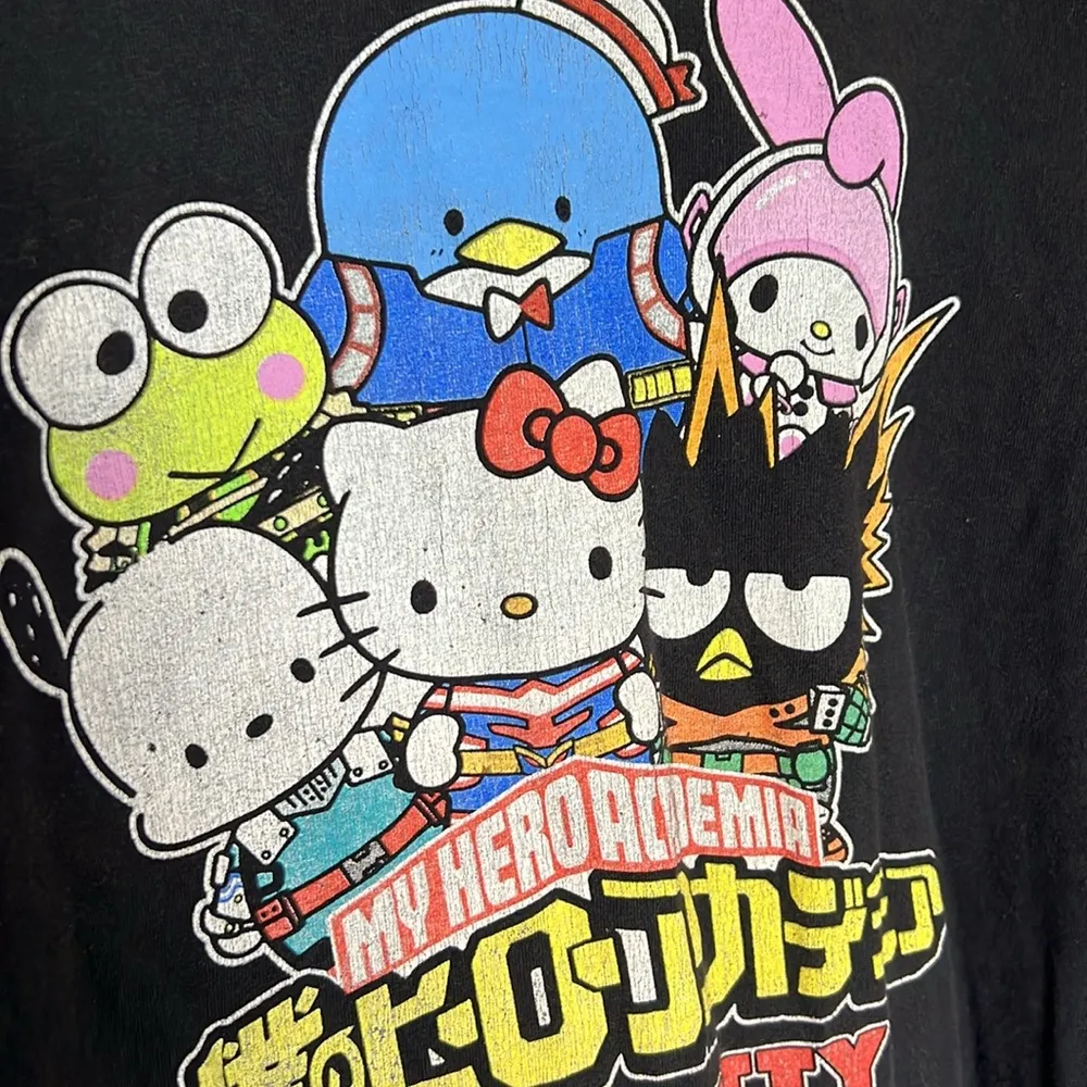 My Hero Academia Hello Kitty Short Sleeve Tee Black - Image 3
