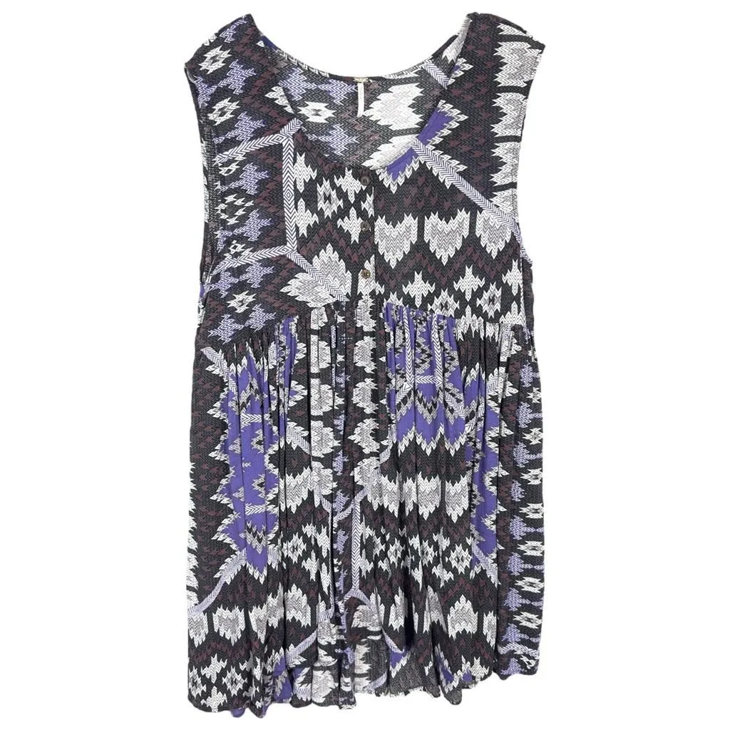 Free People Size Small Dress Take Me To Thailand‎ Dress Purple Mini Boho 514 - Image 5