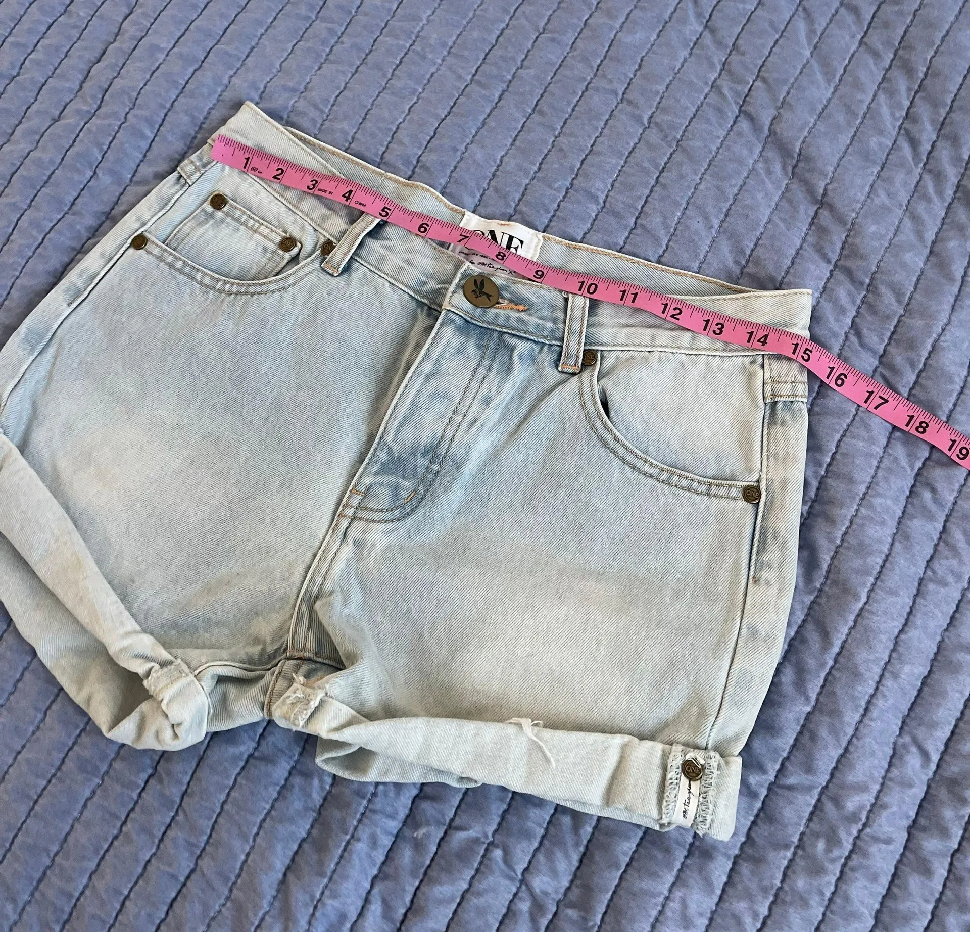 Chargers Medium Rise Relaxed Fit Denim Shorts - Image 6