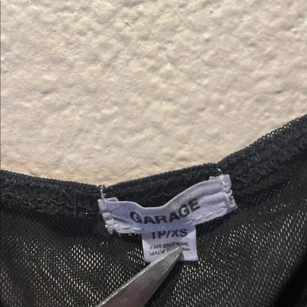 Garage Women’s Black Mesh Bustier Crop Top Tank Top Size XS - Image 5