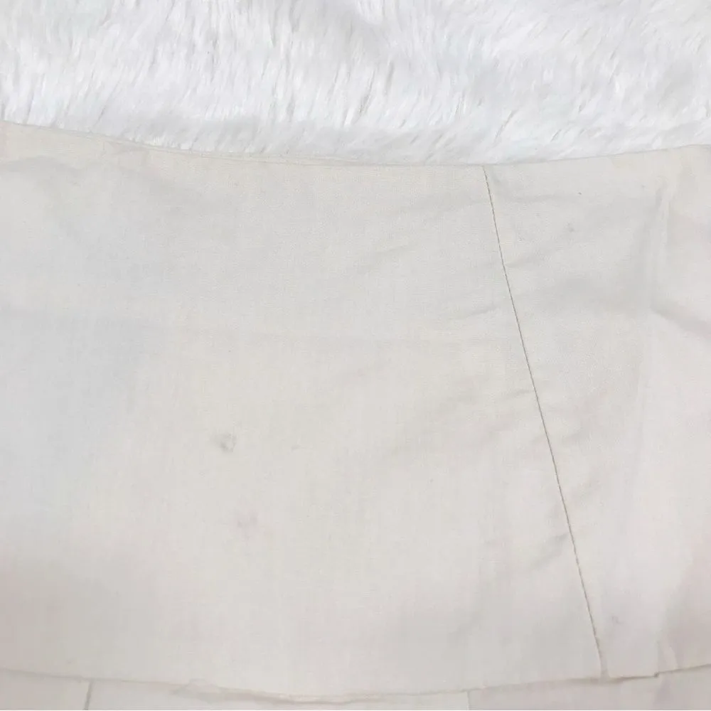 Le Lis Cream Pleated Mini Skirt Tennis Peplum Schoolgirl Cotton Beige Size Small - Image 8