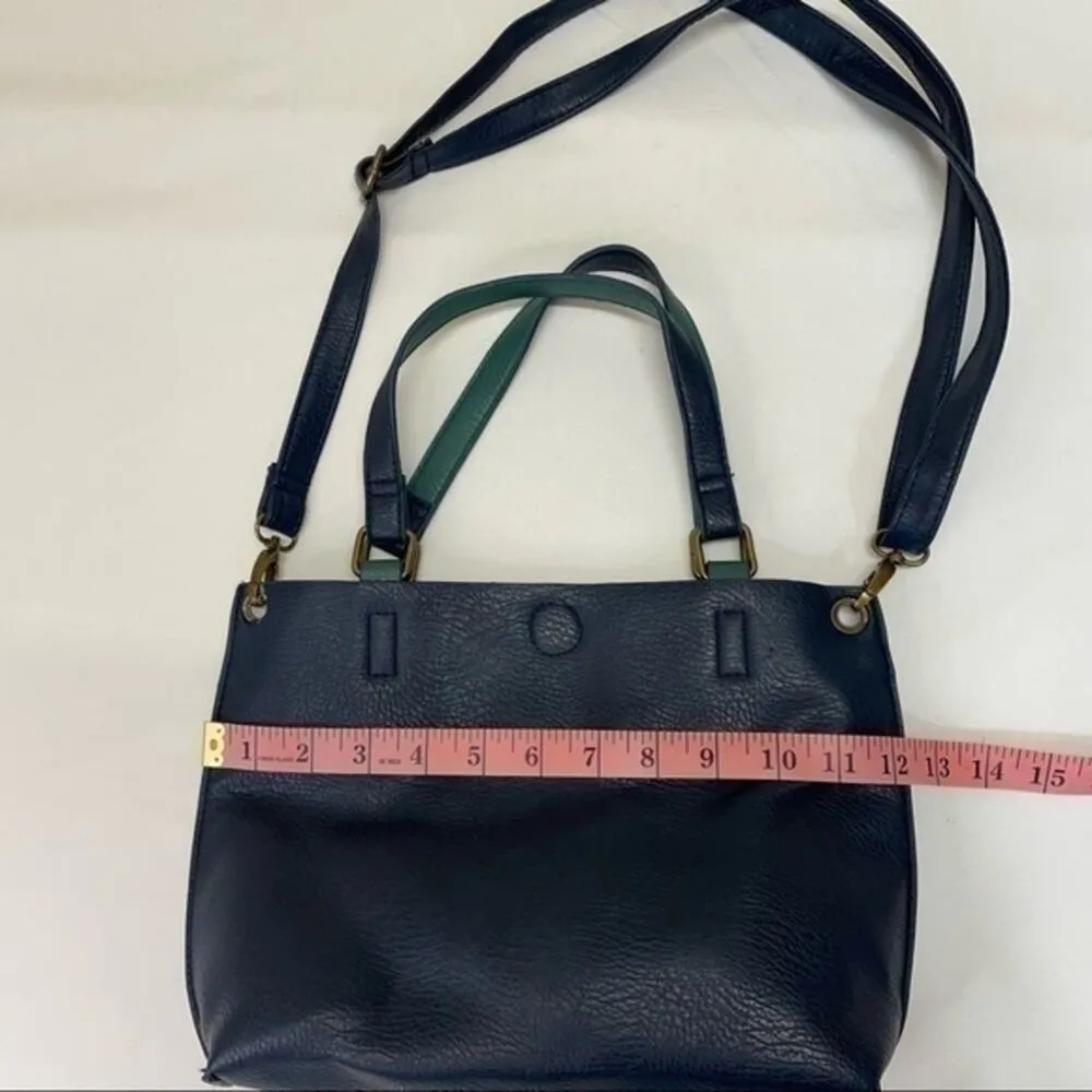 G.H. Bass & Co. Vegan Leather Purse and Zipper pouch reversible 90s bag Blue - Image 6