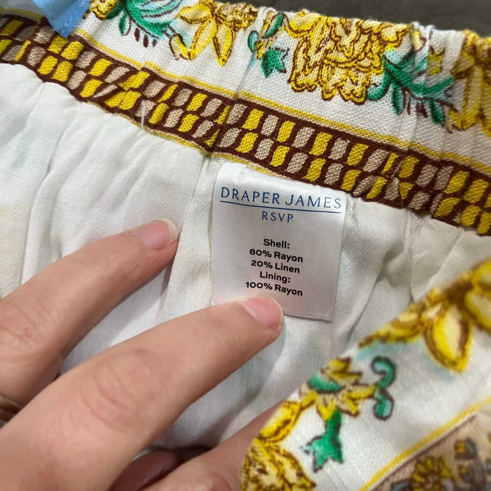 Draper James Floral Pants Size S Linen Rayon Blend Boho Cottagecore Chic - Image 7