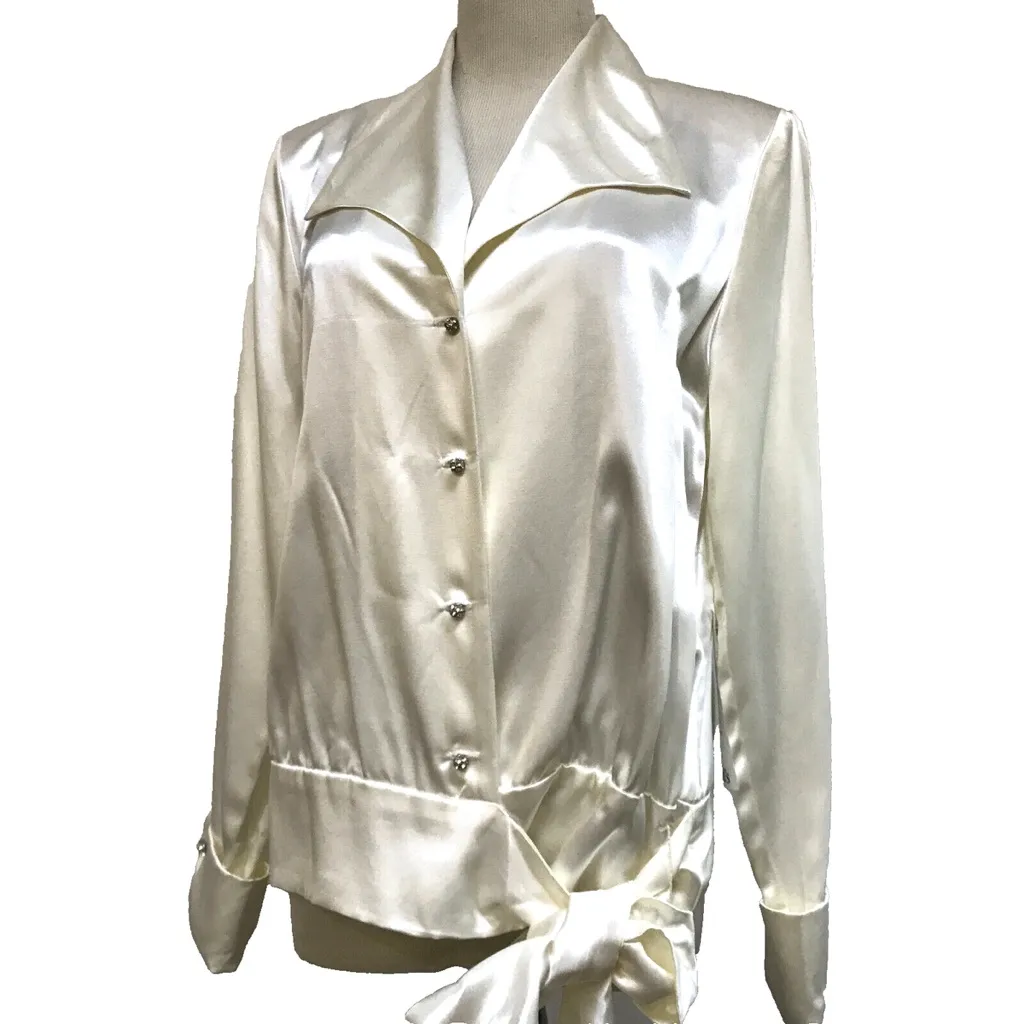Vintage Elegant Blouse Jeffrey and Dara Evenings Tom Barra Shirt Size 16 - Image 2