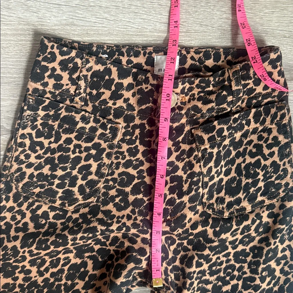 Anthropologie Maeve The Colette cropped leopard print wide-leg pants/jeans 25P - Image 9