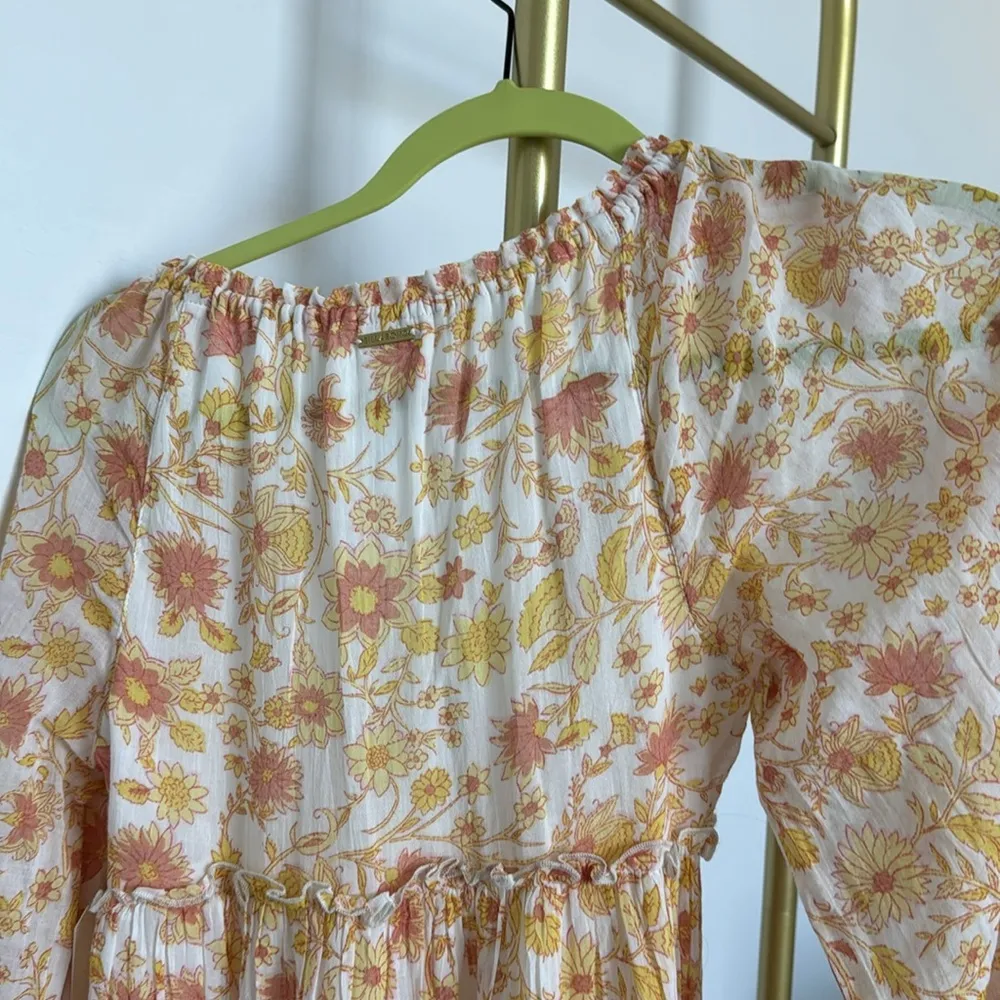 NEW NWT Billabong “Endless Sunset” floral long sleeve maxi dress yellow pink - Image 7