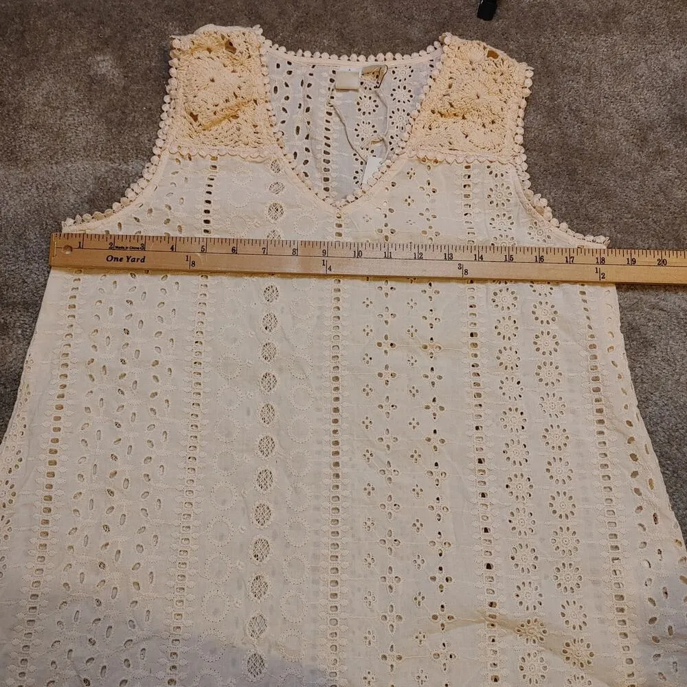 Joie Size Small NWT NEW Light Pink Pale Pastel Boho Oversized Eyelet Top Blouse - Image 3