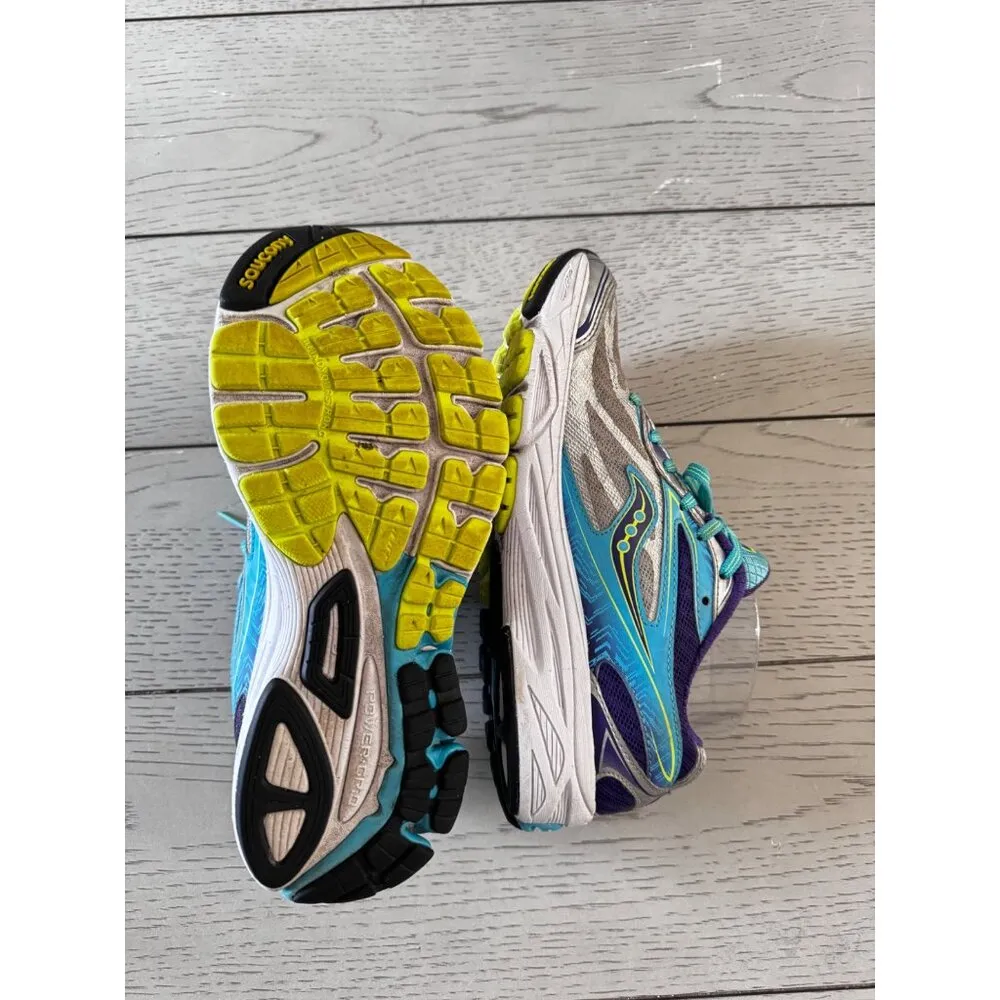Saucony Women's Ride 8 Sneaker Sz 7 Gray/Blue/Silver/Purple Power Grd - Image 7