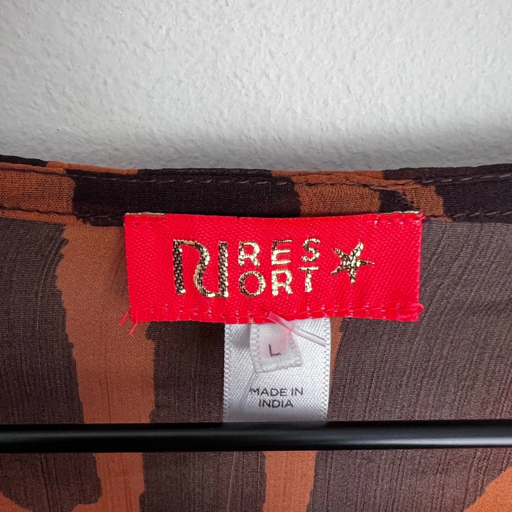 River Island Resort bead Detail Tie Front Cover-Up Dress lightweight flowy L - Image 3