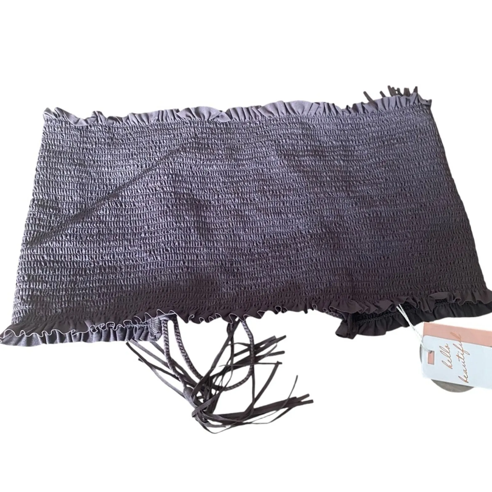 Pilyq Brown Coco Smocked Bikini NWTs size large - Image 2