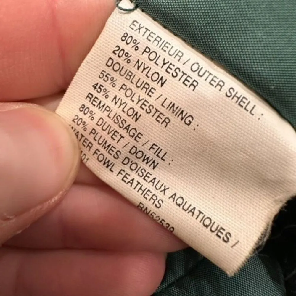 Vintage Utex Women's Snap Front Quilted Down Fur Trim Long Coat Jacket Green 10 - Image 12