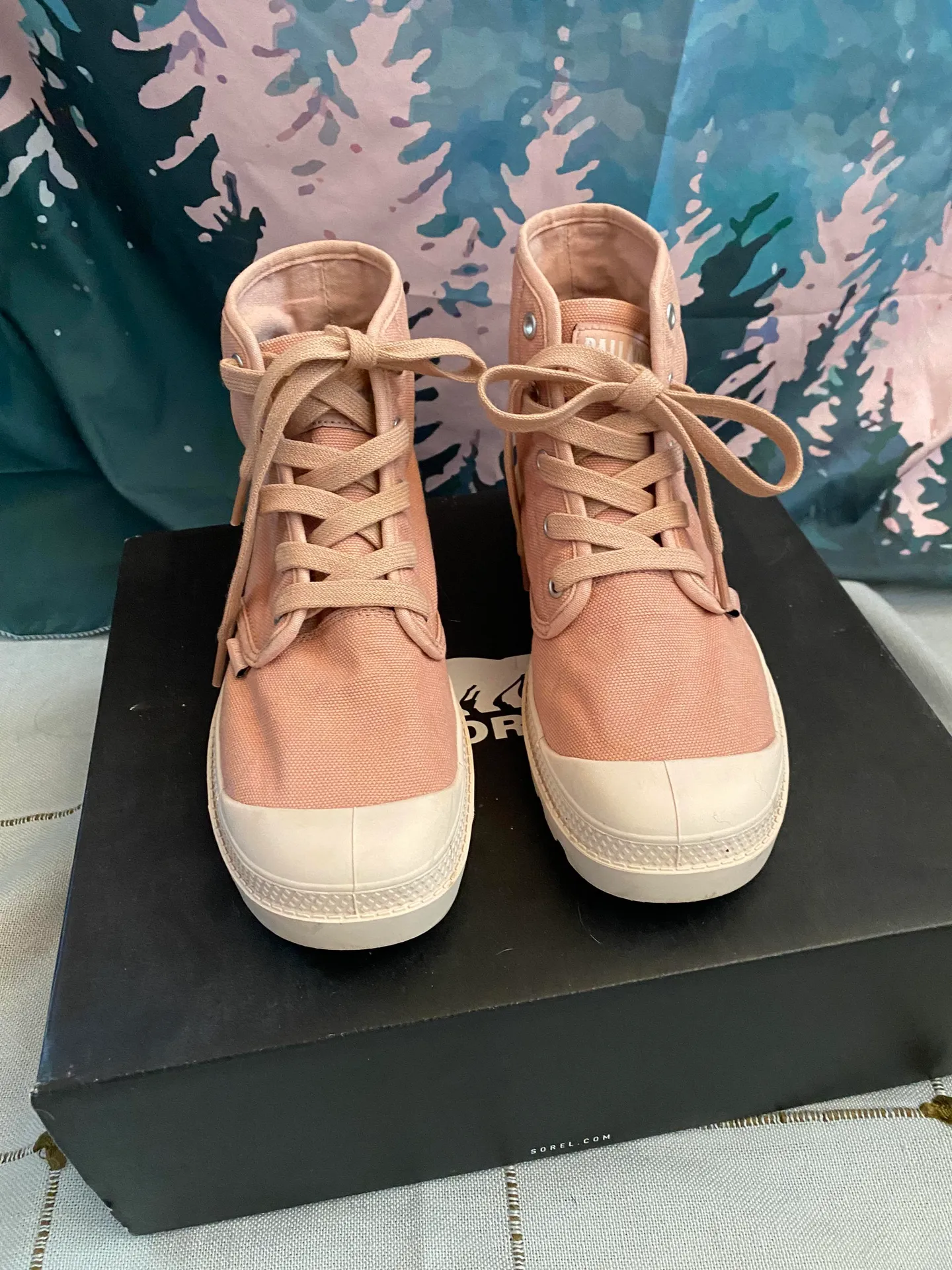 Palladium Light/Baby Pink High Top Sneakers - Image 4