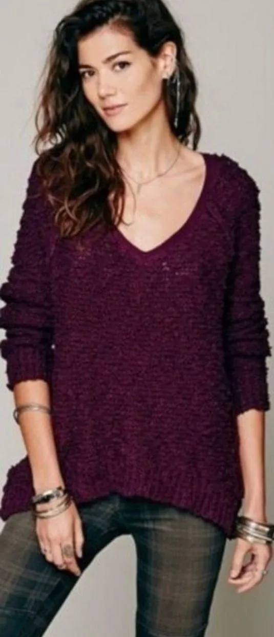 Songbird Sweater Eggplant Purple Small - Image 3