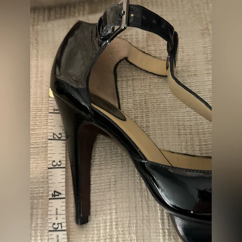 Cole Haan Nike Air Patent Leather Peep Toe Platform Pump - Image 10