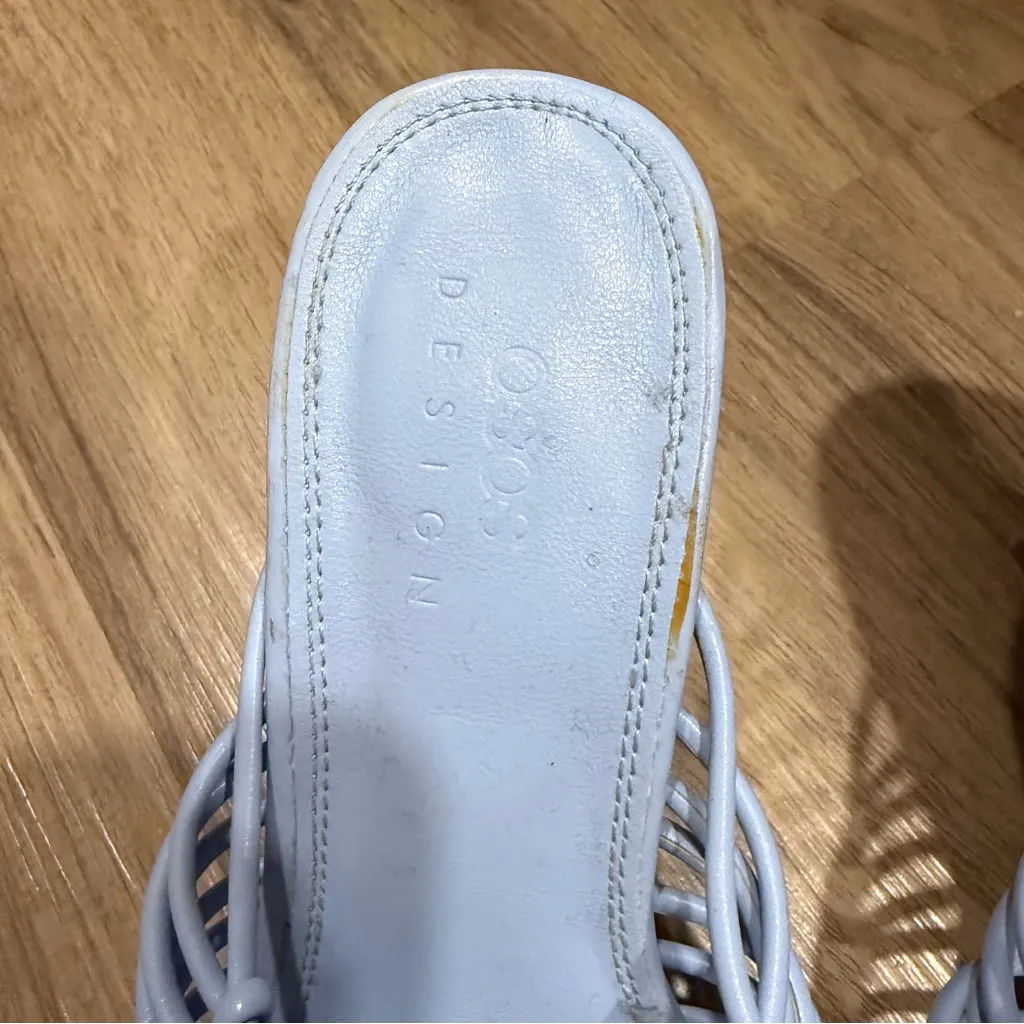 ASOS DESIGN Wide Fit Nyle caged high heeled mules in blue Size 7 - Image 4