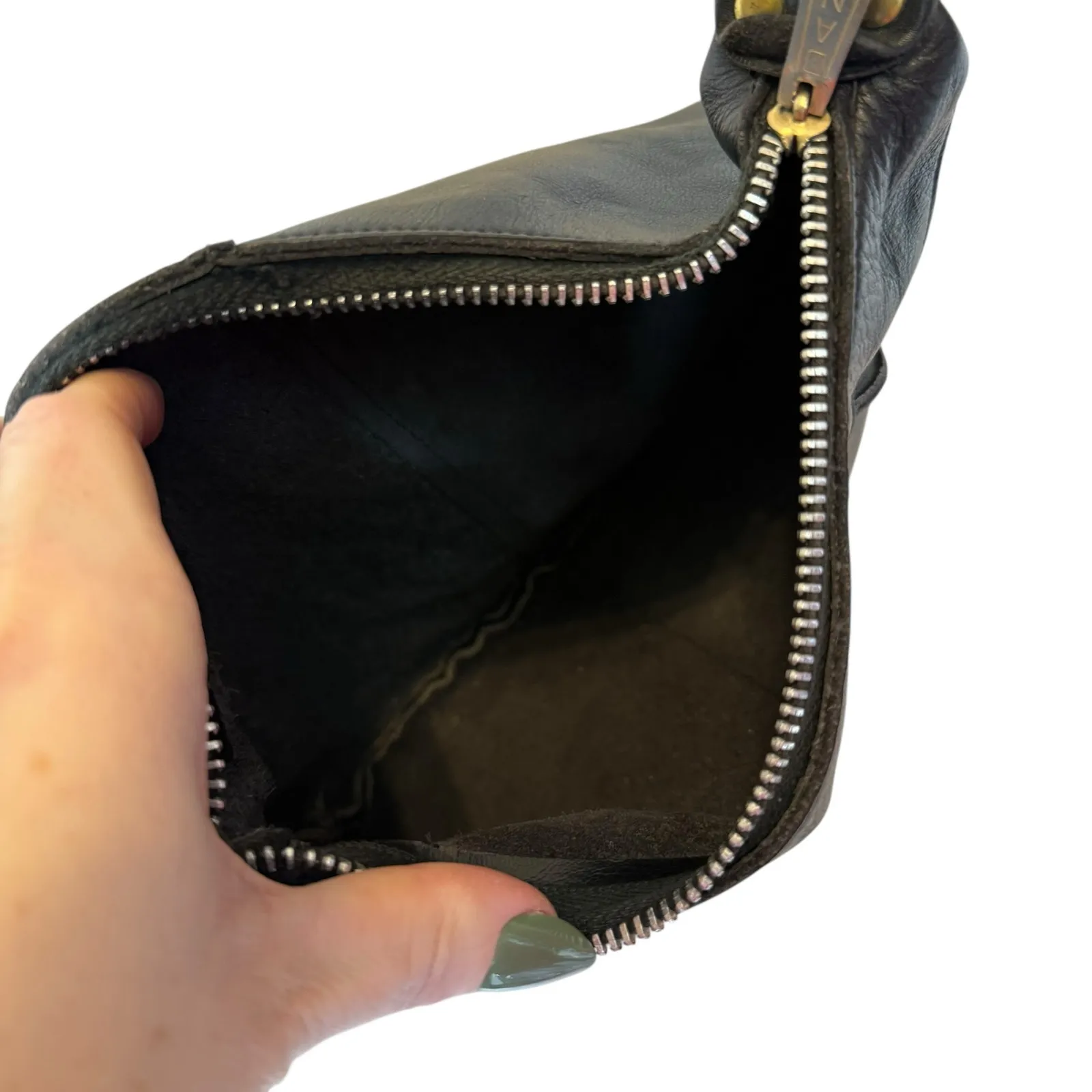 DANDY Leather Hobo Bag Black - Image 4