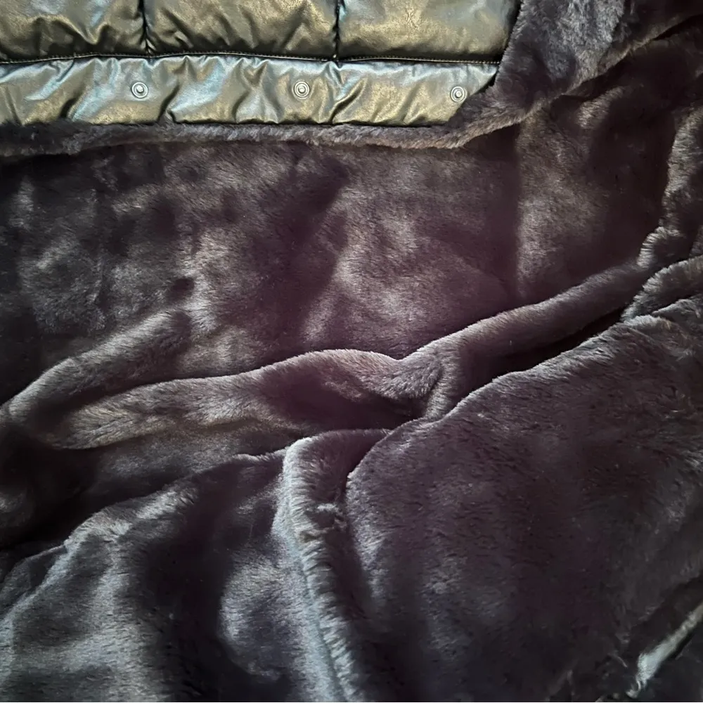 Express Reversible Vegan Leather & Faux Fur Puffer - Image 2