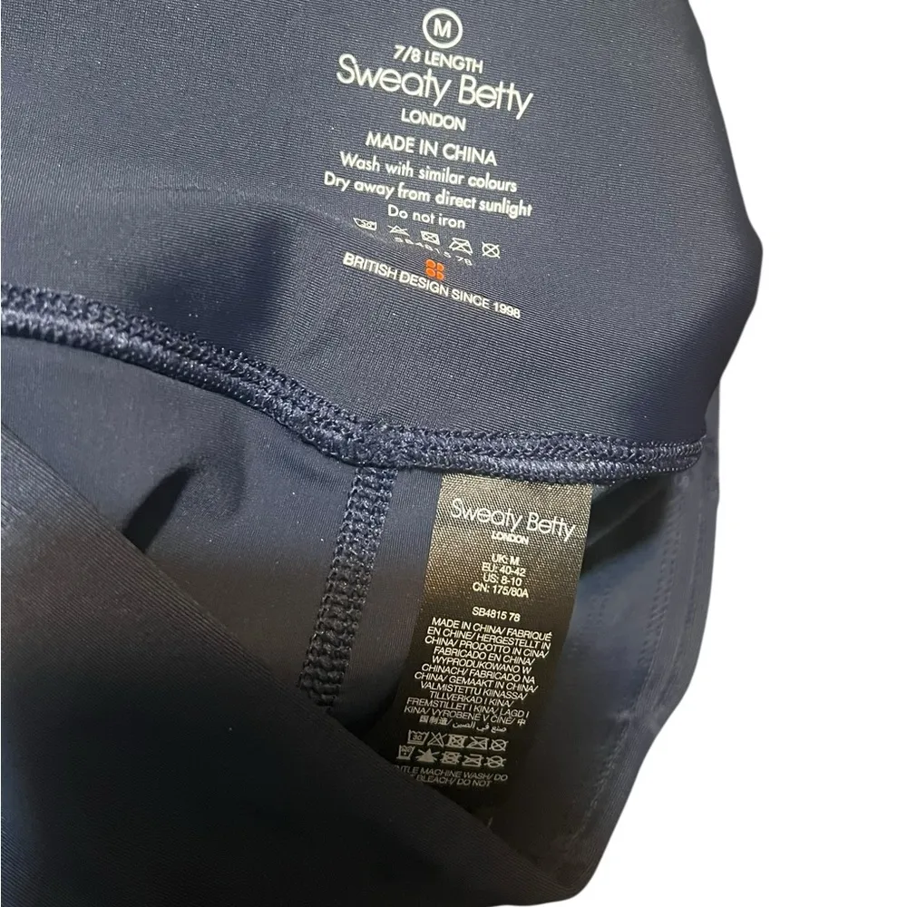 Sweaty Betty High Shine High Waist 7/8 Legging in Dark Blue Size Medium - Image 9