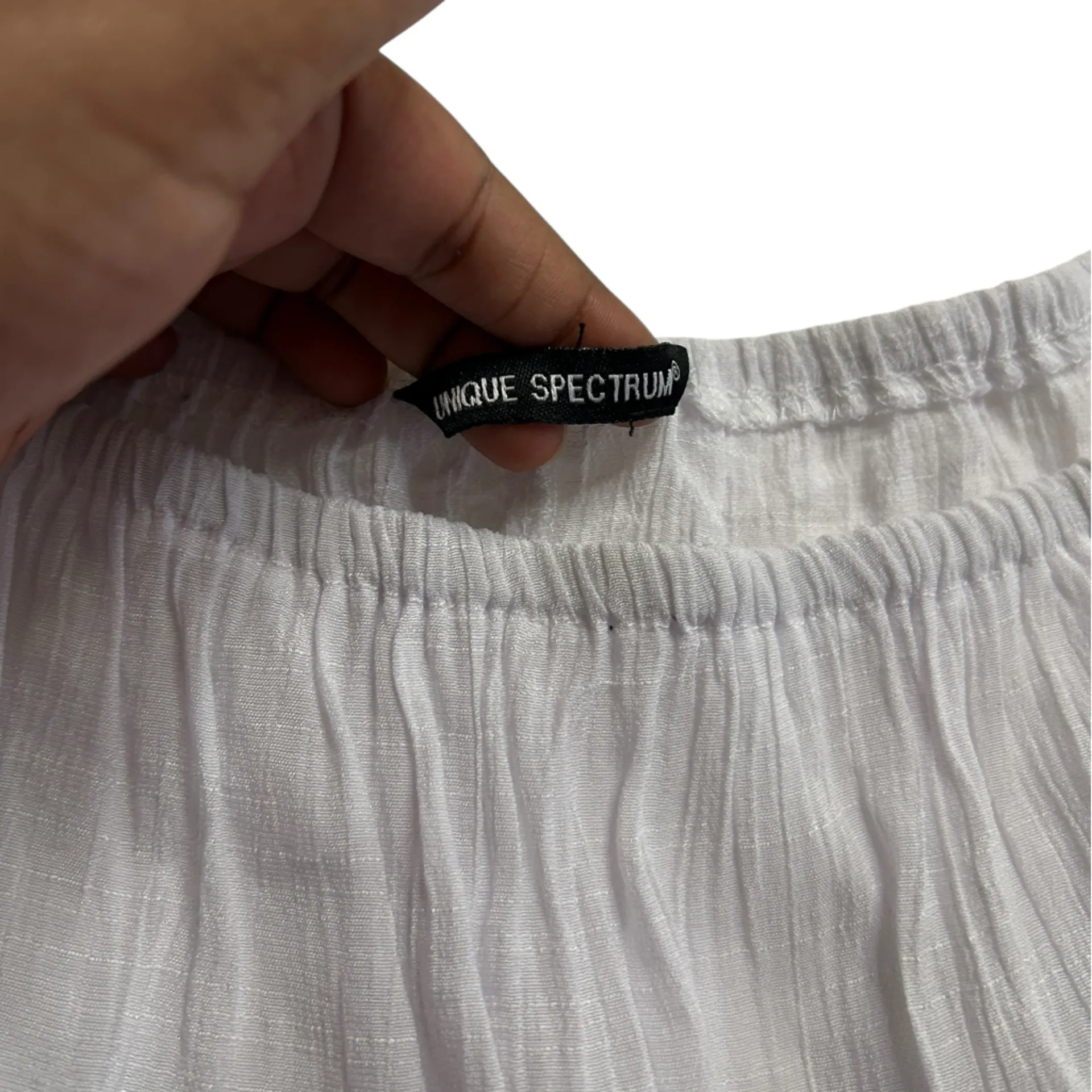 Unique Spectrum White Crochet Hem Blouse - Image 10