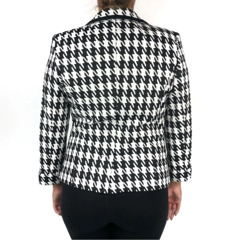 Catherine Malandrino Black and White plaid Houndstooth Blazer NEW - Image 4