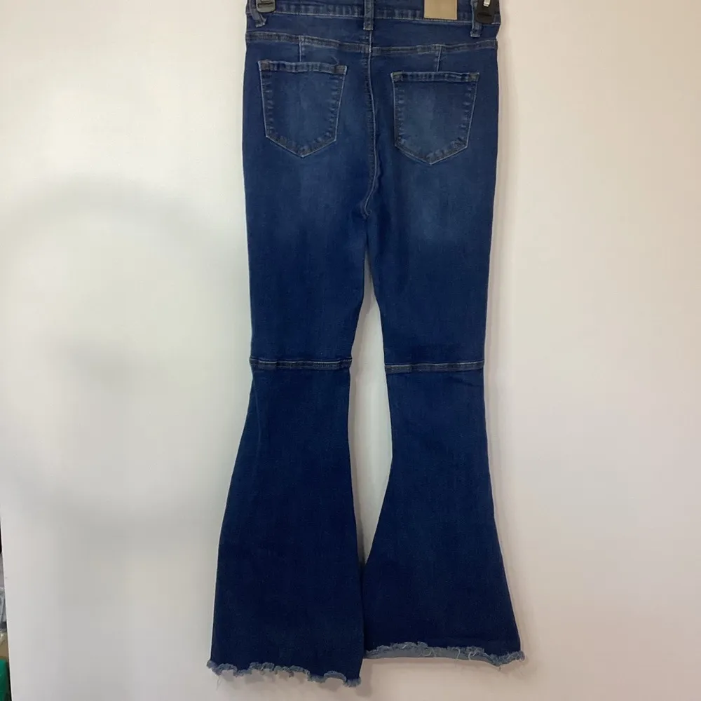 Mele E Pere Flare Distressed Jeans Size 9 Blue - Image 5