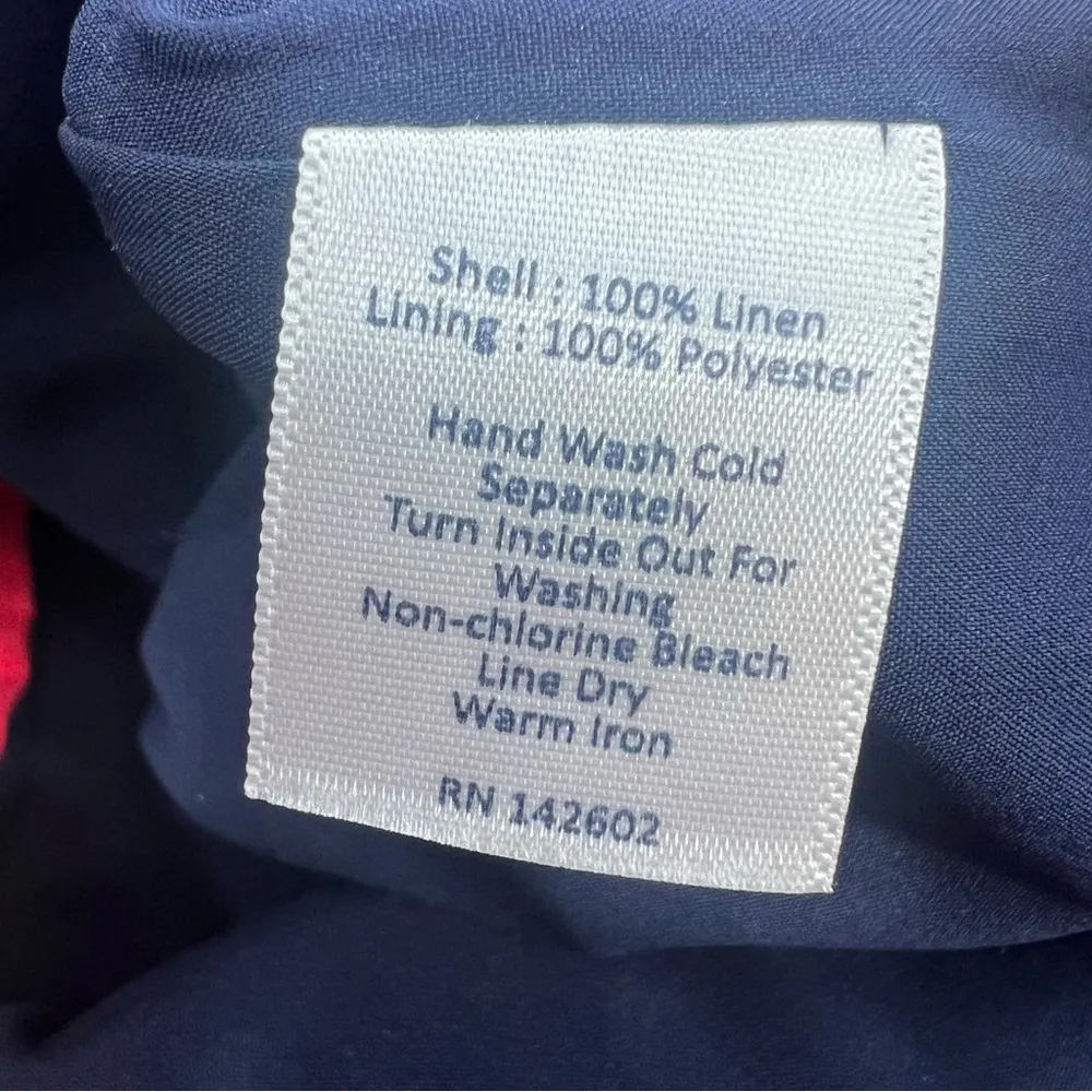 Sail to Sable Tuckernuck linen dress fringe trim sz 10 - Image 5