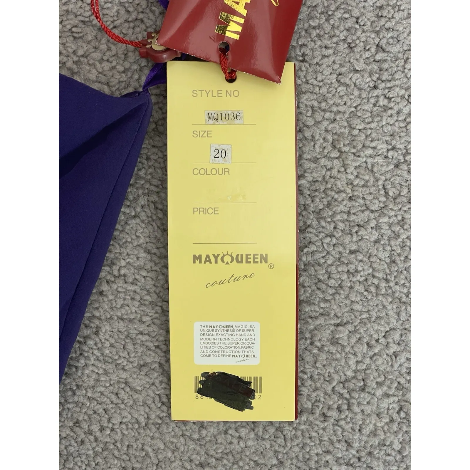 May Queen Couture Women's purple lace detail long formal gown‎ size 20 - Image 3