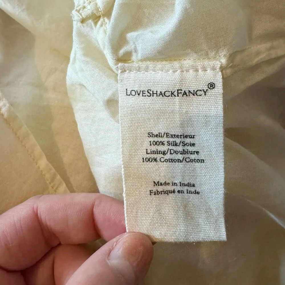 Love Shack Fancy LSF Pirelle Pink Floral Silk Lace Ruffle Mini Dress Size 6 - Image 12