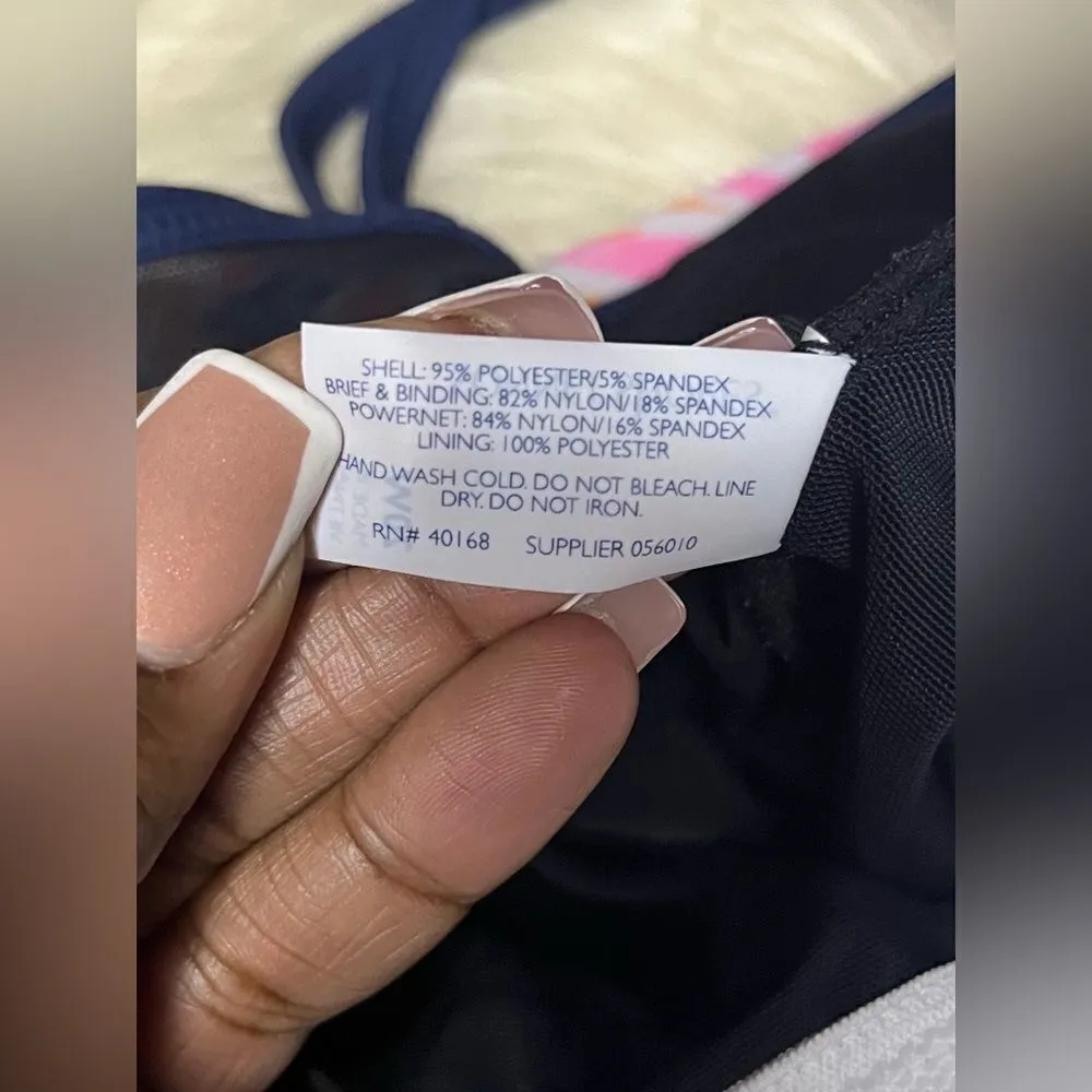 Sonnet Shores floral and Navy blue swim dress sz 20W - Image 4