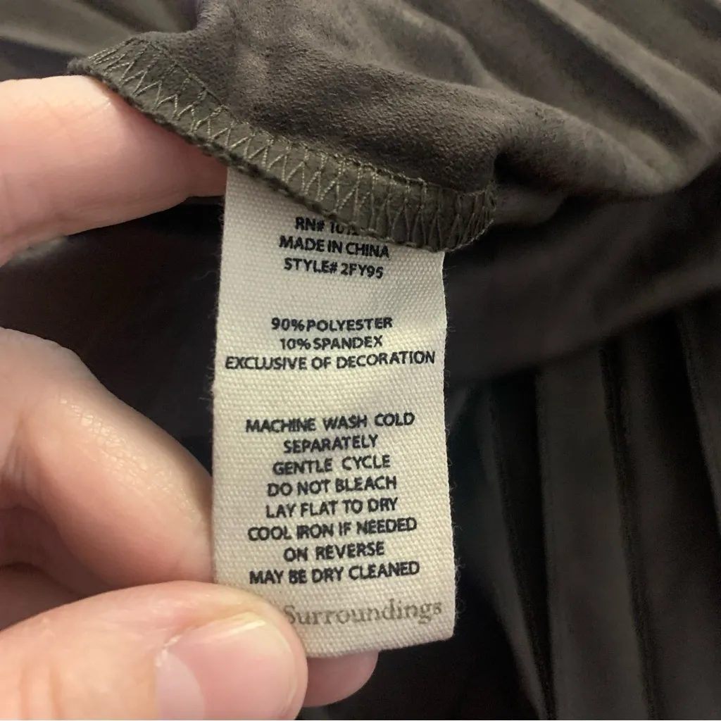 Soft Surroundings size XL new Lavina faux suede skirt brown new pleated belted m - Image 11