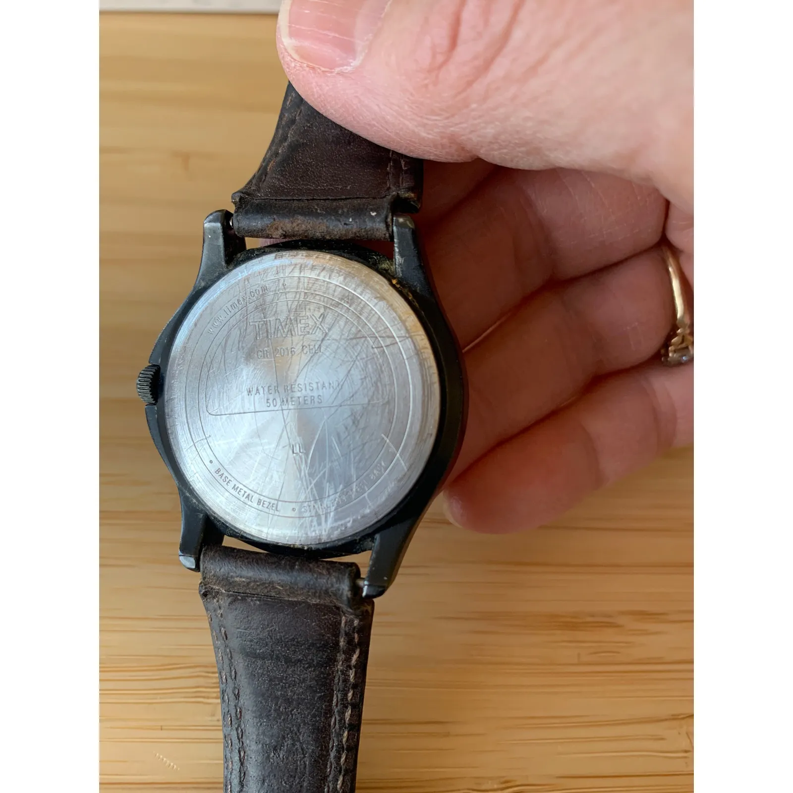 Timex Expedition Men's Indiglo Date Watch WR 50M Luminous Leather Band Black - Image 2