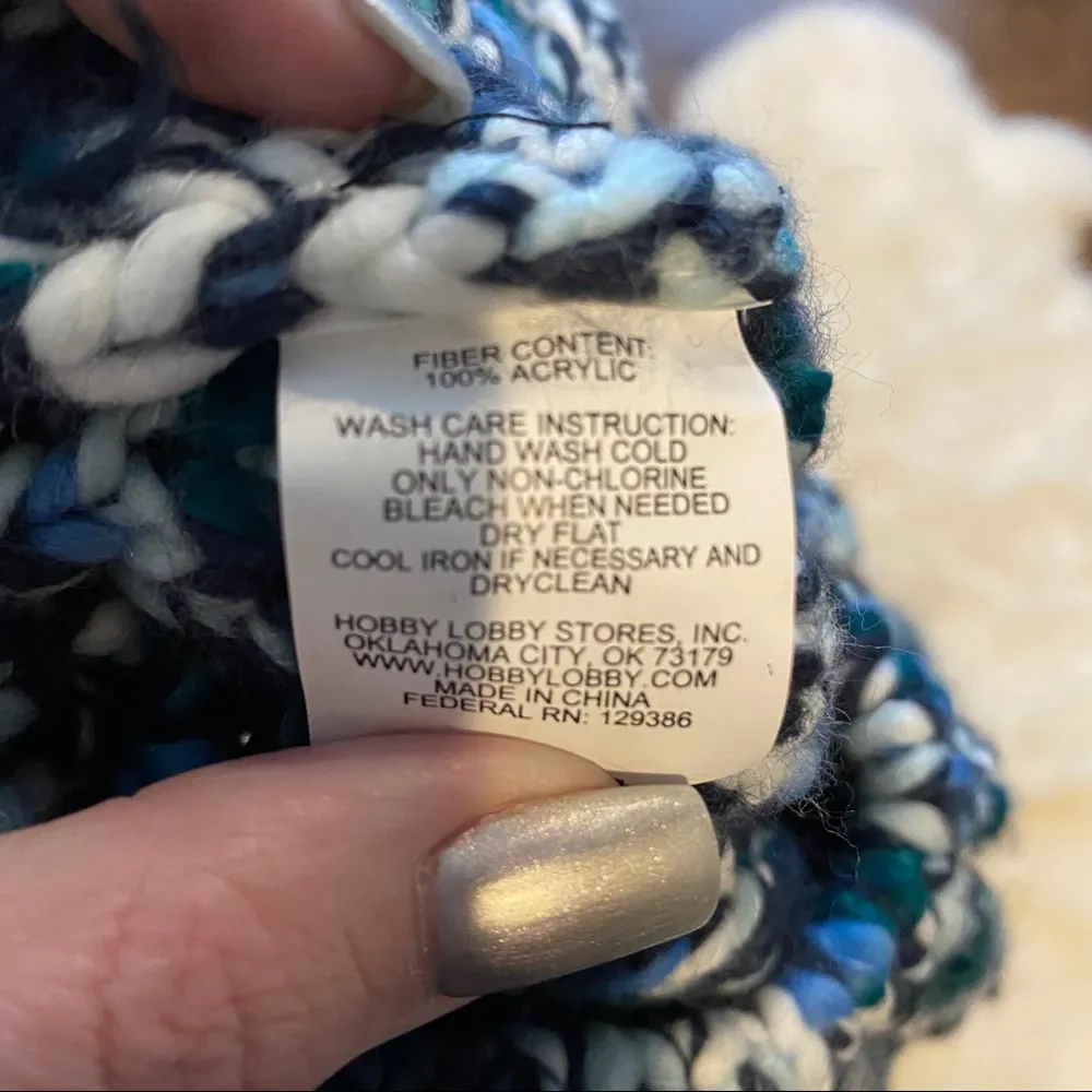 Infinity Scarf and hat- blues and white - Image 6