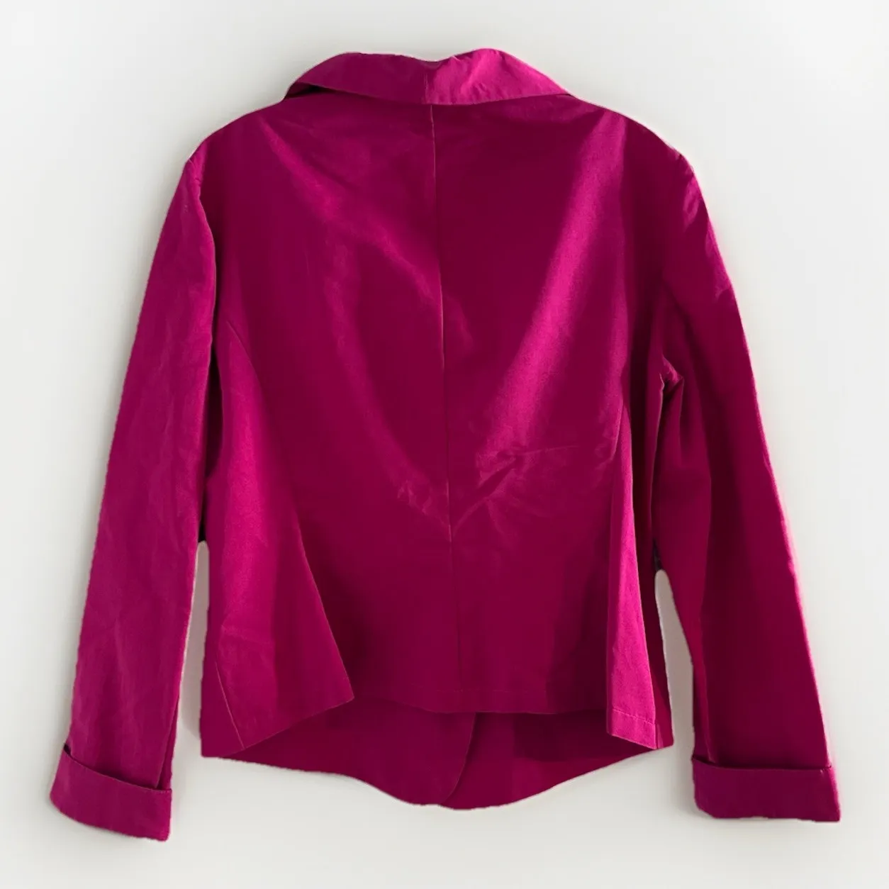Armani Collezioni Women 12 Pink Pleated Shawl Collar Blouse Blazer Ruffle Jacket - Image 5