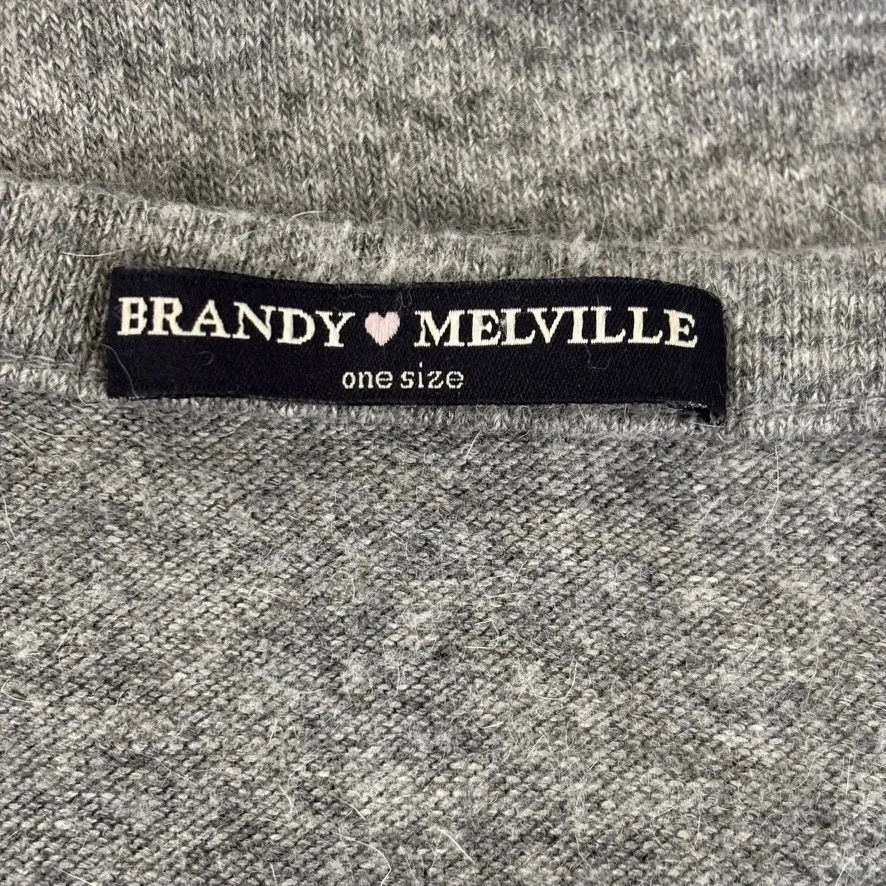 Brandy Melville Wool Blend Sweater One Size Gray Oversized Made in Italy Deep‎ V - Image 3