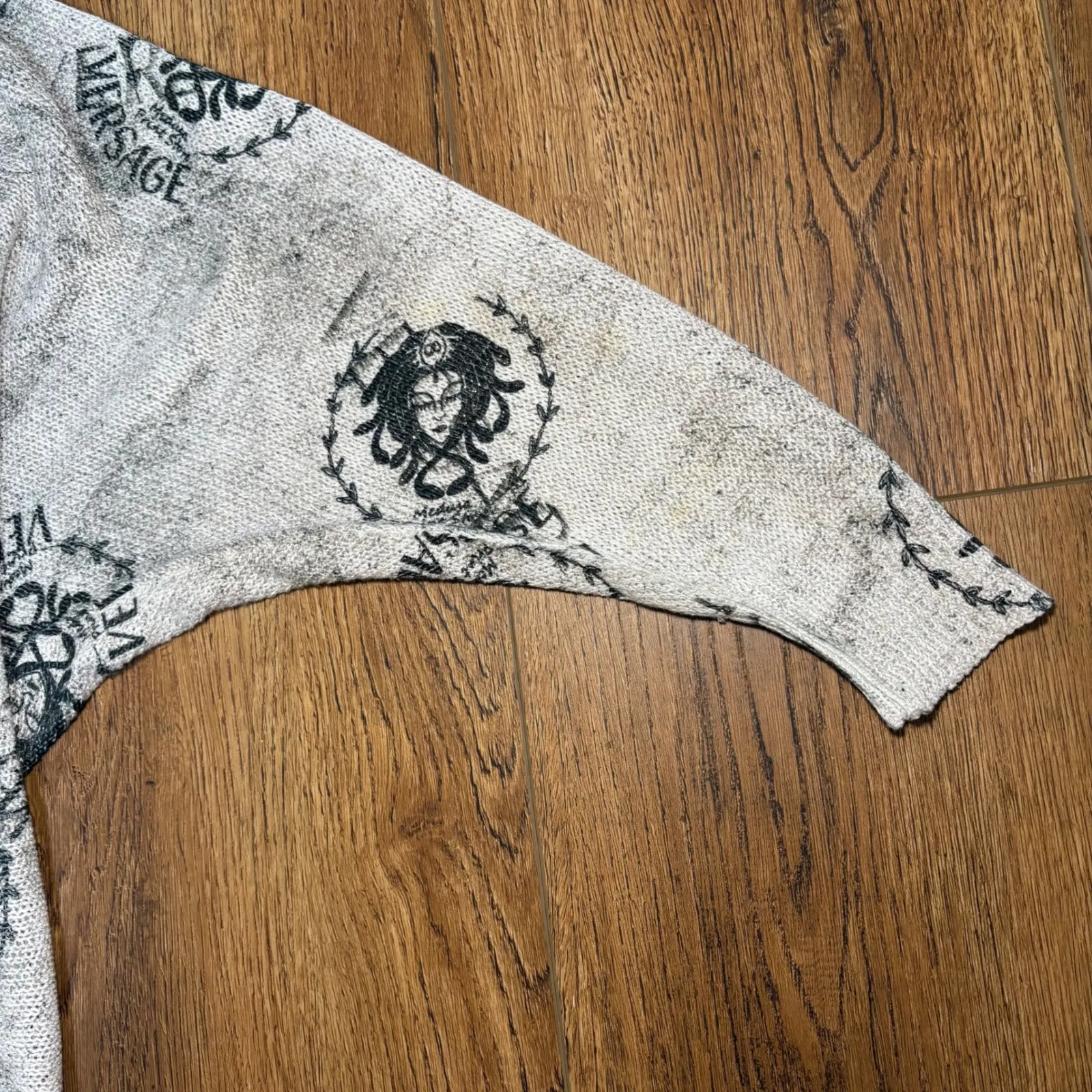 Free for Humanity Versage Knit Top Medusa Made In Italy Womens M AOP Lightweight Size M - Image 8