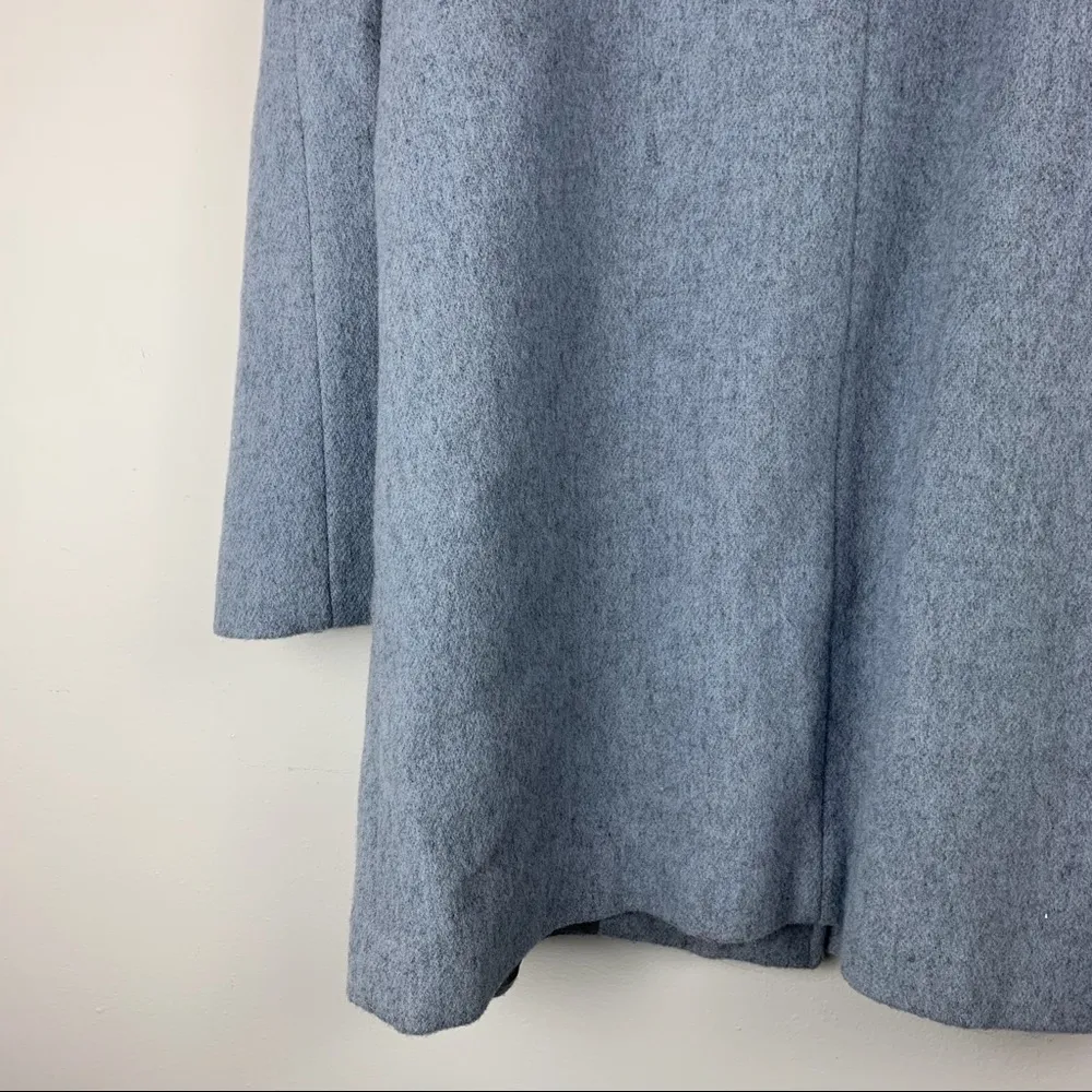 Vintage Bromley Collection Wool Blend Scarf Coat Blue Size 12 - Image 11