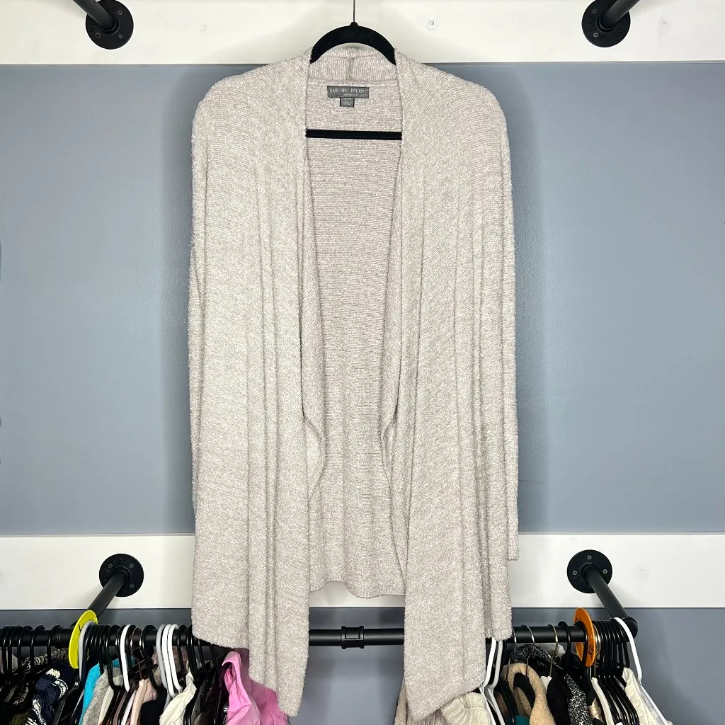 Barefoot Dreams Bamboo Chic Lite Grey Open Front Long Cozy Cardigan Sweater S/M - Image 2