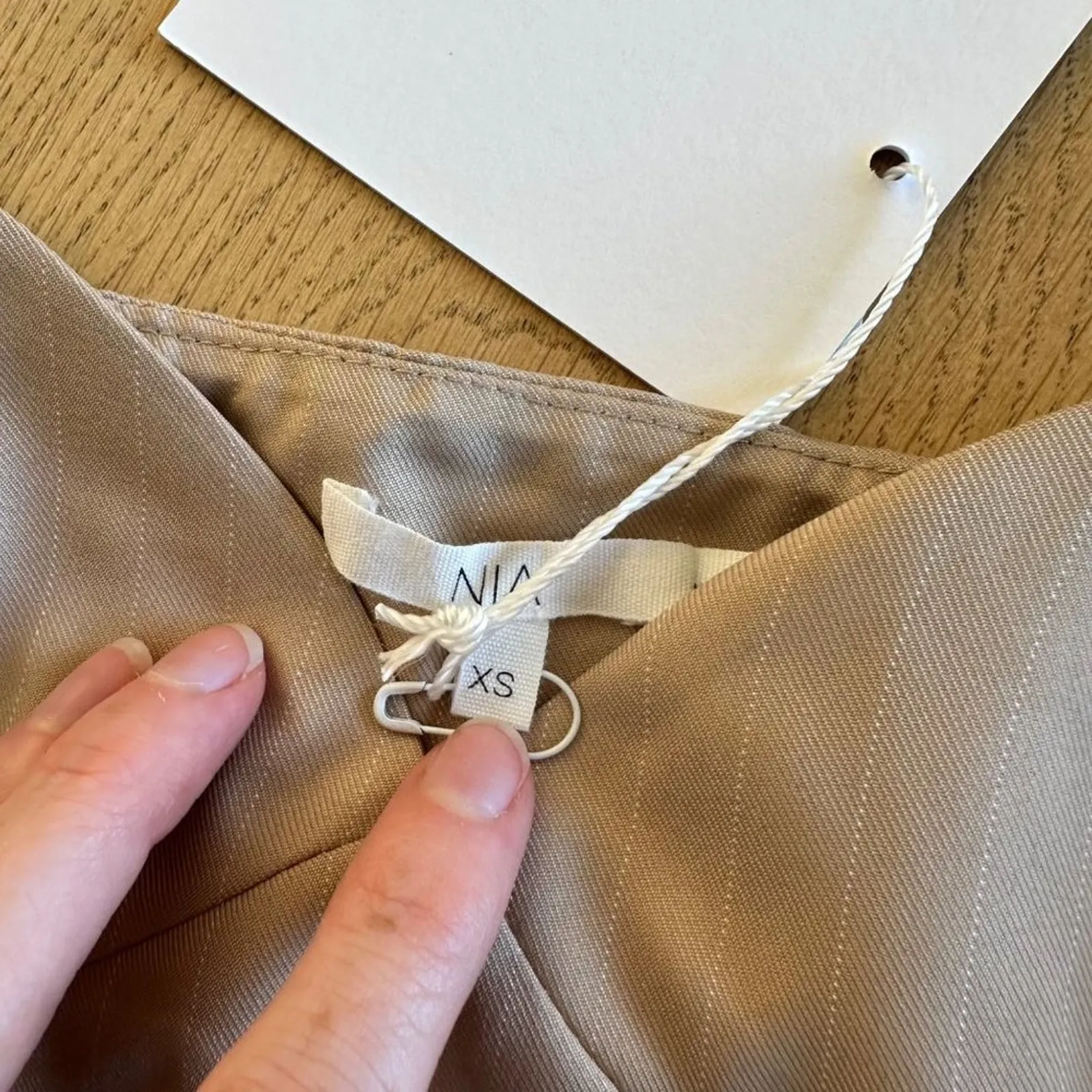 NIA Maya Corset and Brea Skort Set in Dune Beige with Criss Cross Tan Size XS - Image 5