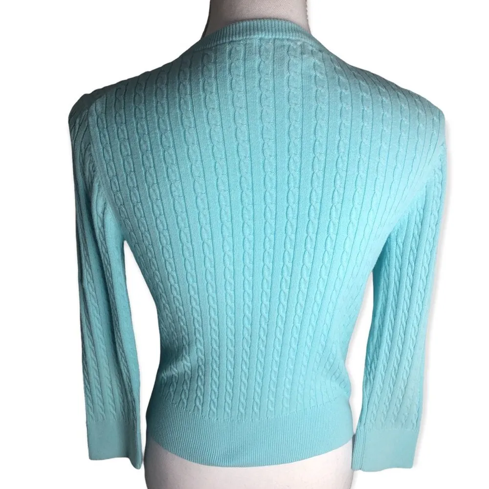 Lilly Pulitzer Cable Knit Button Front Long Sleeve Cardigan - Image 4