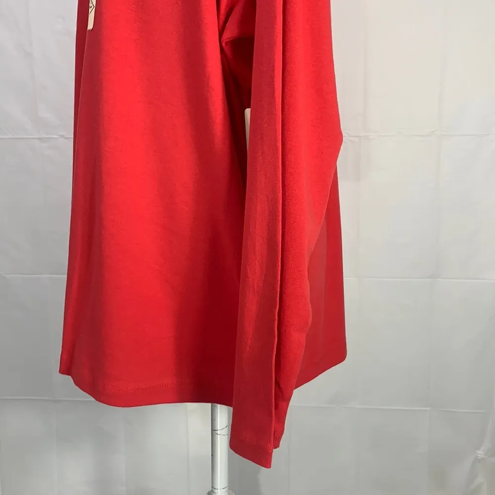 Long Sleeve Scarlet Red Essential Crew Neck Tee Top Size 2X - Image 7