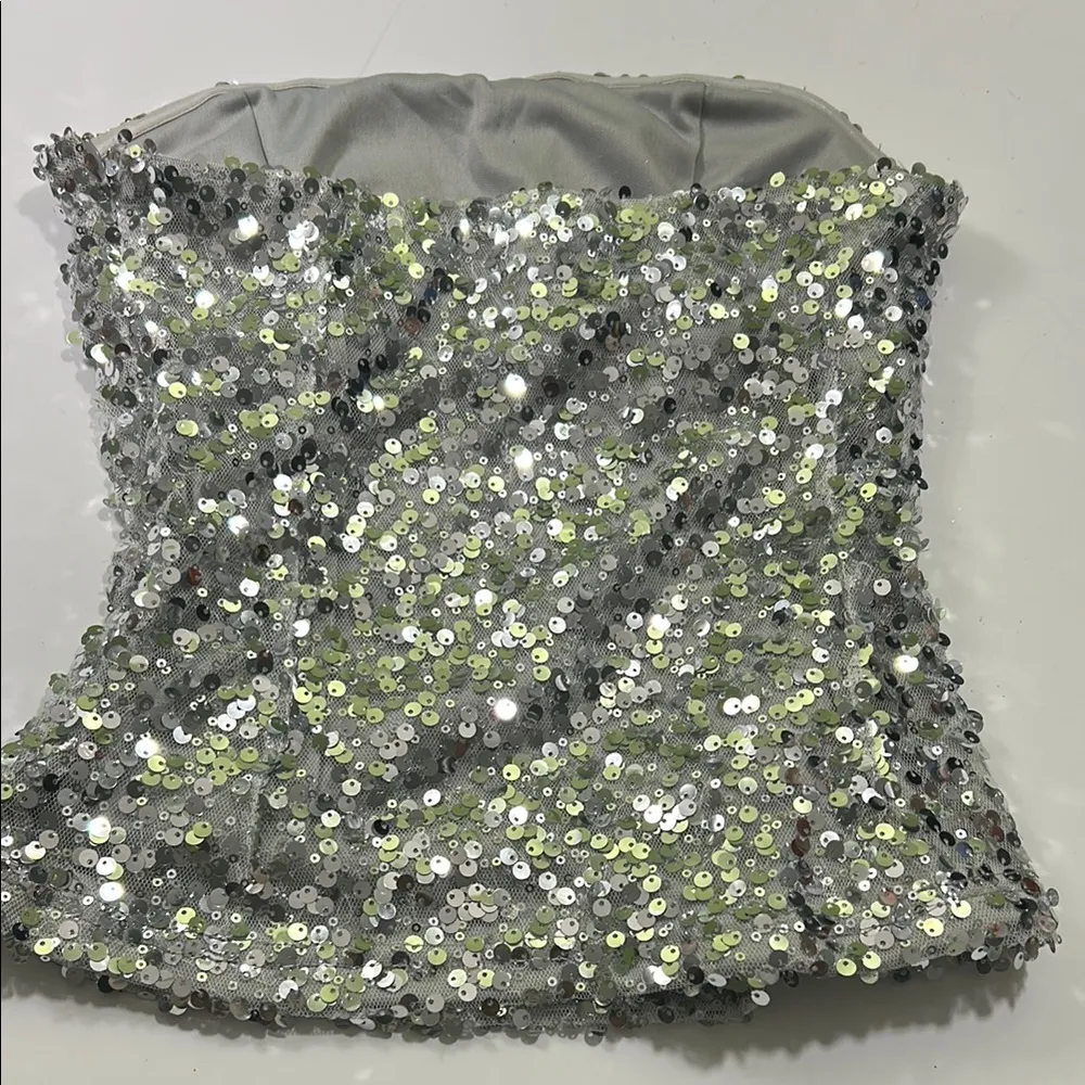 Sequin Strapless Top - Image 8