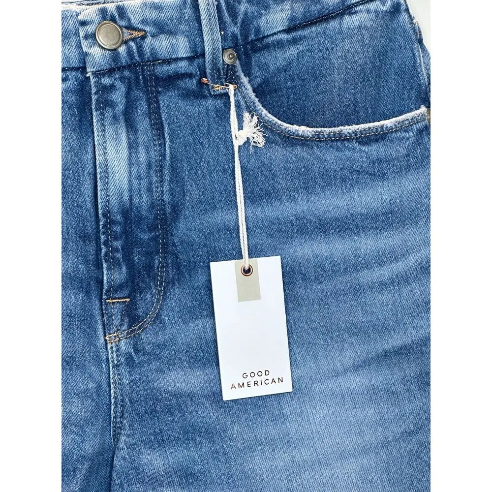 Good American Women’s GNICO235T Size 4/27 INDIGO073 Cut Off Denim Shorts NWT - Image 11