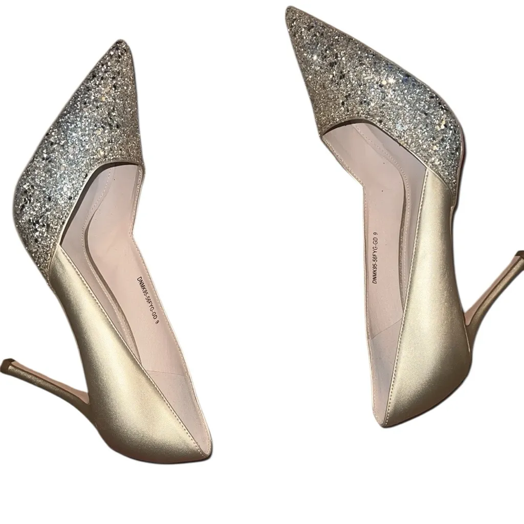 Msonlydn Gold Silver Glitter Pumps Size 9 - Image 3