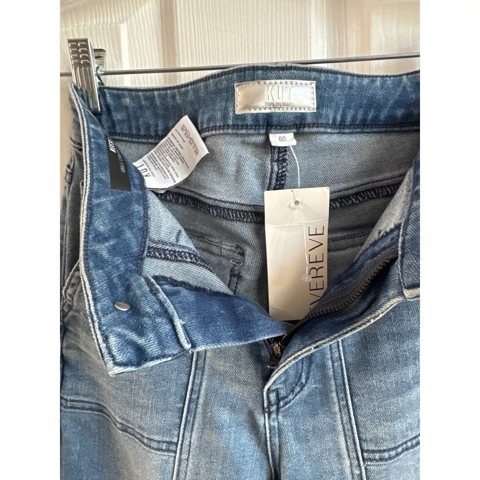 NWT Kut From The Kloth Reese Utility character mid-rise porkchop pockets size 00 - Image 10