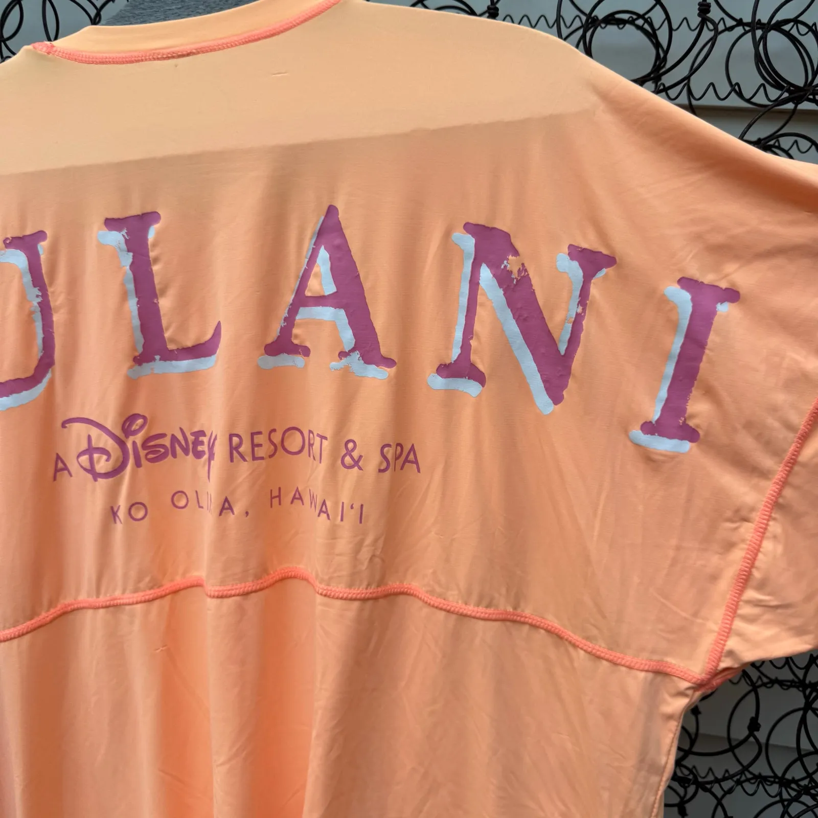 Disney Aulani Resort Spirit Jersey Orange Long Sleeve Swim Shirt UPF 50 LARGE - Image 6