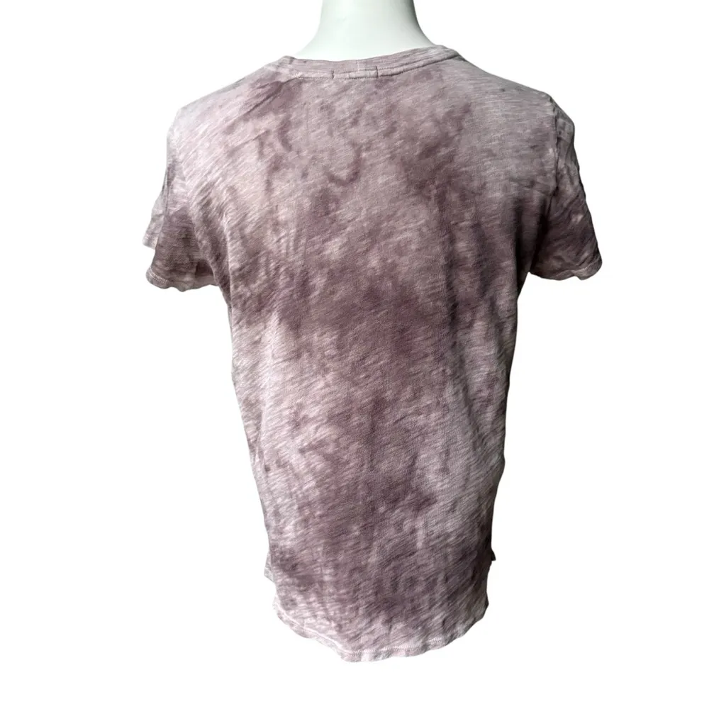 ATM Tie Dye Slub Jersey Cotton Short Sleevd Crew Neck Tee Shirt, Sz L Purple Size L - Image 2