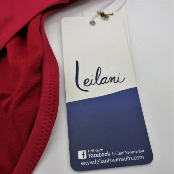 NEW Leilani St. Tropez shirred side basic pant bikini bottom, size 16, burgundy Red - Image 8